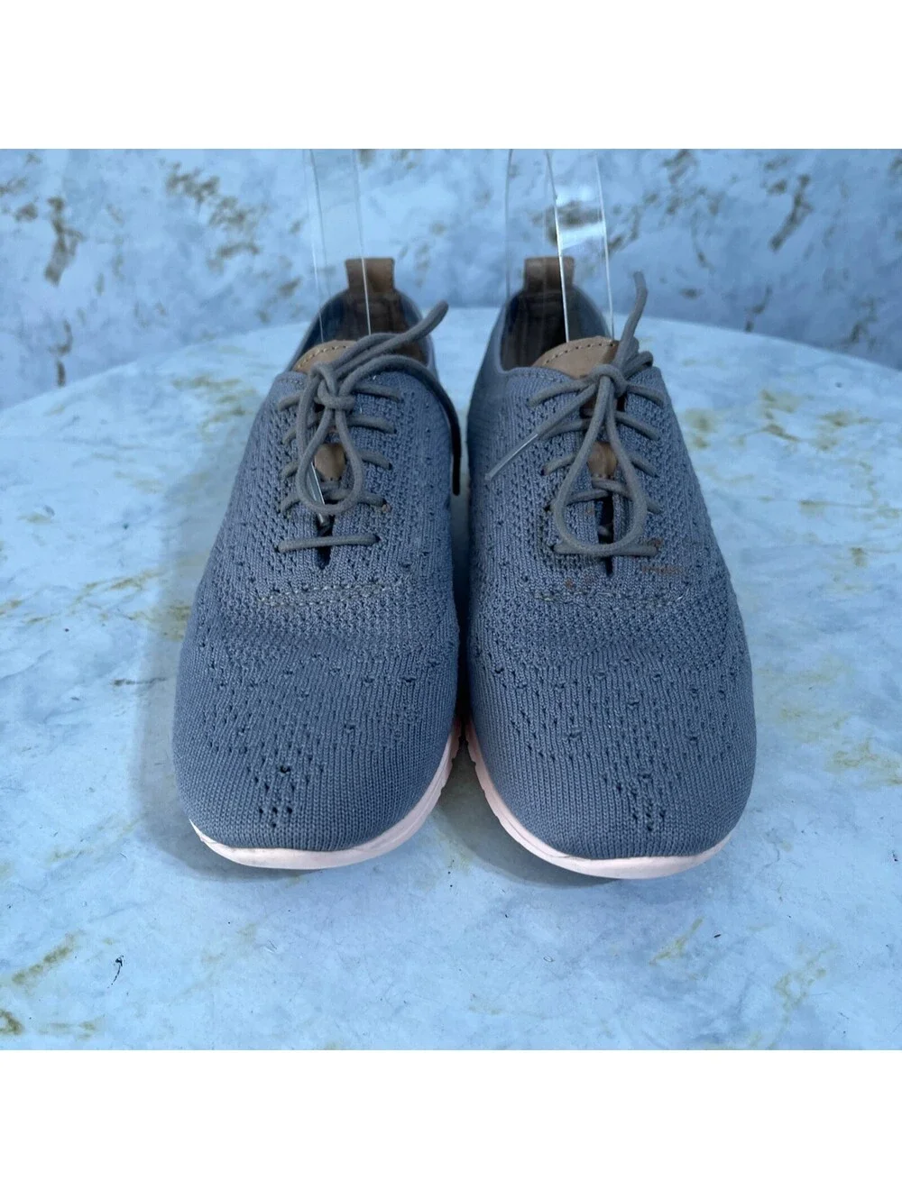 Cole Haan Zerogrand Stitchlite Womens Sz 6.5 Shoes Gray Pink Knit Comfort Oxford